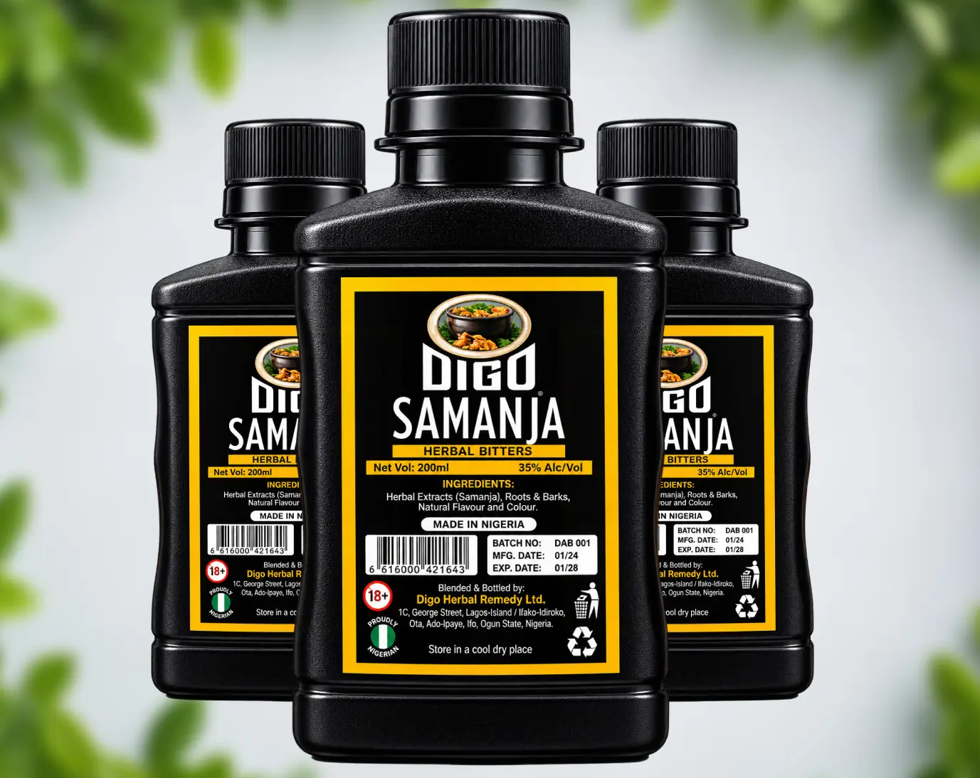 Digo Samanja Herbal Bitters, 200ml bottle